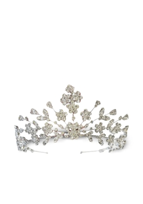 Jennifer Behr Miriam crystal-embellished tiara headband - Silver