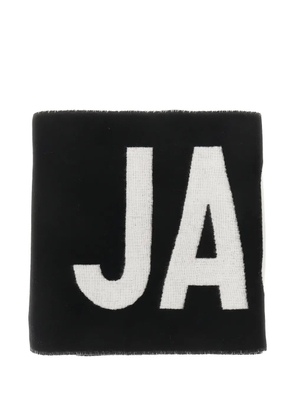 Jacquemus fringed logo scarf - Black