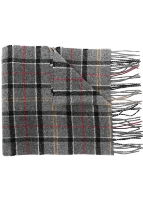 Barbour fringed tartan lambswool scarf - Grey