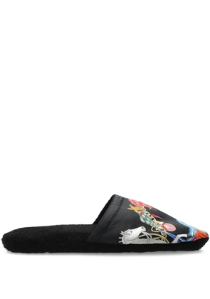 Versace printed slippers - Black