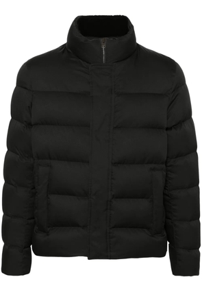 Herno faux-fur trim bomber jacket - Black