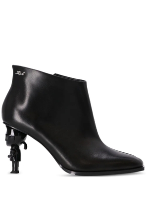 Karl Lagerfeld Ikon Karl-heel leather ankle boots - Black