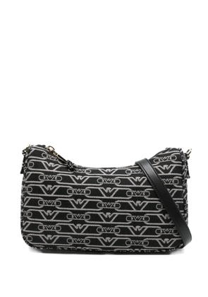 Emporio Armani logo-monogram cross body bag - Black