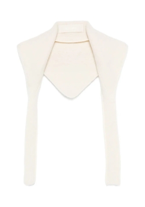 Jacquemus ribbed-knit collar scarf - White