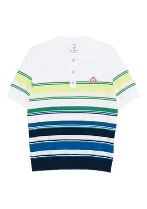 Casablanca striped polo shirt - White