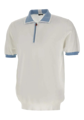 Kiton half-zip ribbed polo shirt - White