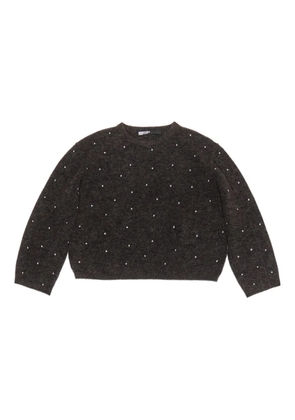Bimba y Lola stud-embellished crew-neck sweater - Brown