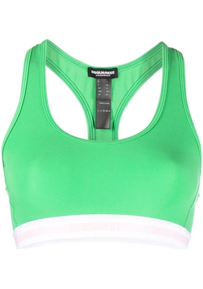 DSQUARED2 logo-underband racerback sports bra - Green