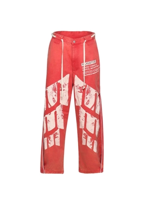 RRR123 printed trousers - Red