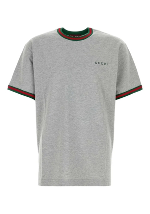 Gucci ribbed-trim cotton T-shirt - Grey