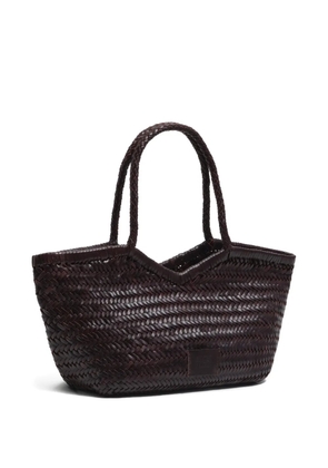 Bimba y Lola large braided handle tote bag - Brown