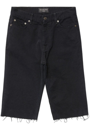 Balenciaga raw-hem denim shorts - Black