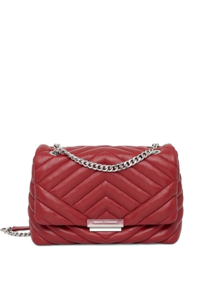 Armani Exchange logo-plaque quilted cross body bag - Red