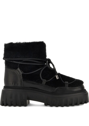 Hogan fur-trimmed boots - Black