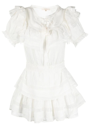 LoveShackFancy Liv ruffled-trim dress - White