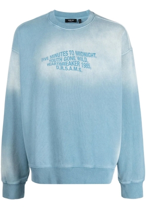 FIVE CM sun-fade crew-neck sweatshirt - Blue