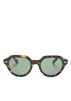 Ray-Ban logo-plaque oval-frame sunglasses - Brown