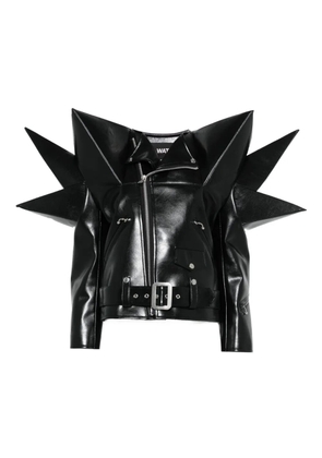Junya Watanabe spike-detail leather biker jacket - Black