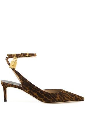 TOM FORD Ocelot padlock-detail pumps - Brown