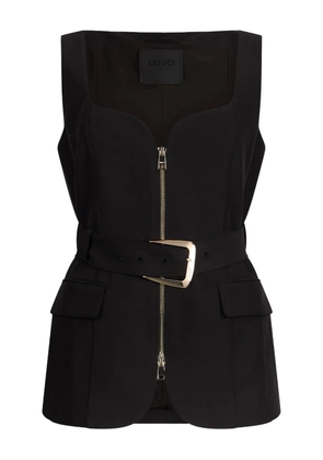 LIU JO sweetheart-neckline belted waistcoat - Black