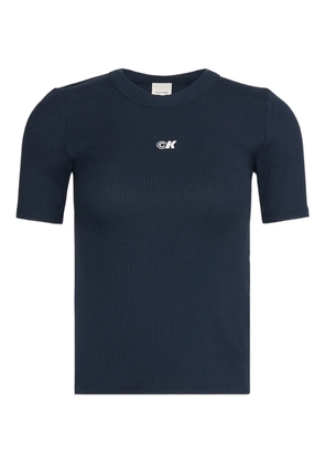 Calvin Klein ribbed logo-detail T-shirt - Blue