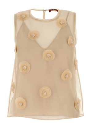 Max Mara Achille organza top - Neutrals