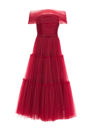 Ana Radu off-shoulder tulle dress - Red