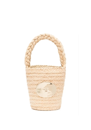 Patou Iconic raffia bucket bag - Neutrals