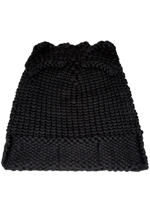 Charles Jeffrey Loverboy cable-knit ears beanie - Black