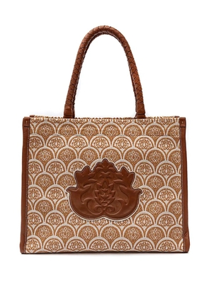 Isla Sirena jacquard-print shoulder bag - Neutrals