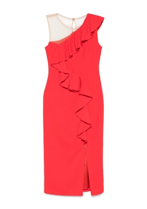 NISSA ruffled midi dress - Red
