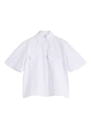 Maison Kitsuné embroidered short-sleeve shirt - White