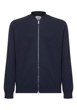 D4.0 ribbed bomber collar knit sweater - Blue