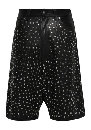 EARTHLING VIP leather stud-embellished shorts - Black