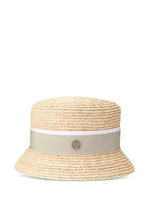 Maison Michel New Kendall straw hat - Neutrals