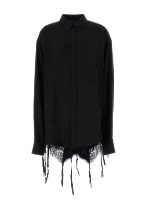 Balenciaga lace-trim shirt - Black