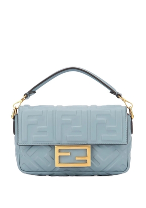 FENDI mini Baguette embossed-logo shoulder bag - Blue