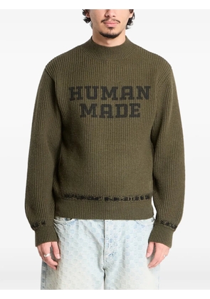 Human Made mock-neck logo knitted sweater - Green