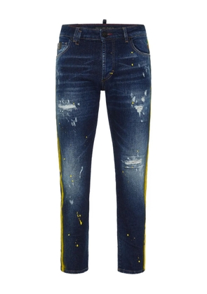 Philipp Plein distressed straight-leg jeans - Blue