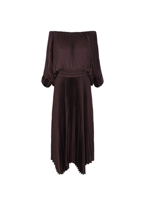 A.L.C. Sienna pleated off-the-shoulder midi dress - Red