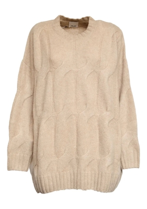 Allude cable-knit round-neck sweater - Neutrals