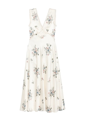 DÔEN V-neck floral print midi dress - Neutrals
