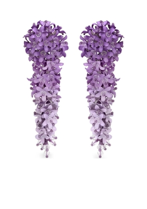 Oscar de la Renta floral drop earrings - Purple