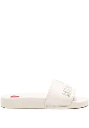 Love Moschino logo-embellished slip-on flip flops - White