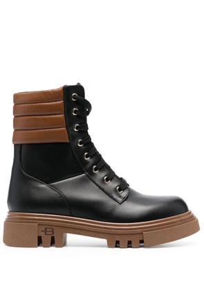 Baldinini leather combat boots - Black