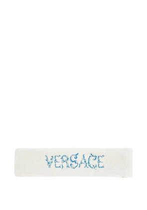 Versace logo-embroidered headband - White