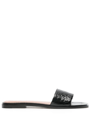 Paris Texas crocodile-effect leather sandals - Black
