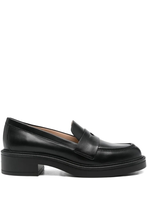 Stuart Weitzman penny leather loafers - Black