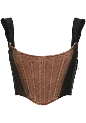 Mugler denim cropped corset - Black