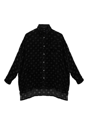 Chrome Hearts Mahal Kita monogram cross velvet shirt - Black